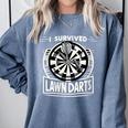 I Survived Lawn Darts Classic Yard Nostalgia Game Fun Comfort Colors Sweatshirt Denim I Survived Lawn Darts Classic Yard Nostalgia Game Fun Comfort Colors Sweatshirt Denim