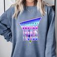 Temporal Trends Vaporwave Style Retro Nostalgia Look Comfort Colors Sweatshirt Denim