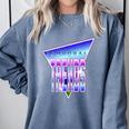 Temporal Trends Vaporwave Style Retro Nostalgia Look Comfort Colors Sweatshirt Denim