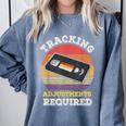 Tracking Adjustments Required Nostalgia VHS Retro Tape Comfort Colors Sweatshirt Denim