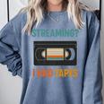 VHS Cassette Tape Retro 80s 90s Nostalgia Premium Comfort Colors Sweatshirt Denim
