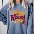 In My Wizard Era Groovy Bookish Fantasy Reader Book Lover Comfort Colors Sweatshirt Denim