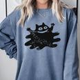 Yk2 Grunge Scary Cat With Tail Tomboy 90s Nostalgia Indie Comfort Colors Sweatshirt Denim