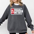 1 Social Battery Sarcastic Introverted Men Women Comfort Colors Sweatshirt Pepper