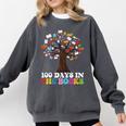 100 Days In The Books Reading Teacher 100th Day Of School Premium Tri-Blend Comfort Colors Sweatshirt Pepper