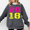 2018 Big Neon Numbers For The New Year Or Graduation Comfort Colors Sweatshirt Pepper