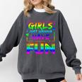 80's Girls Just Wanna Have Fun Nostalgia 1980s Style Premium Tri-Blend Comfort Colors Sweatshirt Pepper