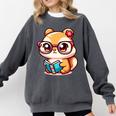 Adorable Book Lover Chipmunk With Reading Glasses Cute Premium Comfort Colors Sweatshirt Pepper Adorable Book Lover Chipmunk With Reading Glasses Cute Premium Comfort Colors Sweatshirt Pepper