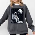 Aesthetic Spaceman Astronaut On The Moon Space Introvert Comfort Colors Sweatshirt Pepper