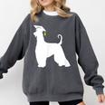 Afghan Hound Graduation Dog Graduate Men Women Kids Comfort Colors Sweatshirt Pepper