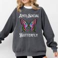 Antisocial Butterfly Aesthetic Introvert For Women Men Comfort Colors Sweatshirt Pepper