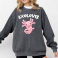 Axolovert Axolotl Humor Salamander Introvert Comfort Colors Sweatshirt Pepper