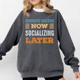 Birdhouse Building Now Minimal Socializing Introvert Comfort Colors Sweatshirt Pepper