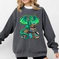 Book Dragon Reading Fantasy Comfort Colors Sweatshirt Pepper