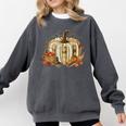 Book Pumpkin Fall Reading Thanksgiving Teacher Librarian Comfort Colors Sweatshirt Pepper