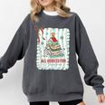 All Booked For Christmas Book Xmas Tree Coquette Bow Lights Comfort Colors Sweatshirt Pepper