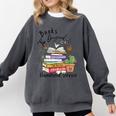 Books Original Handheld Device Reader Literacy Book Lover Comfort Colors Sweatshirt Pepper