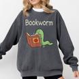 Bookworm Worm Reading Book Lover Read Books Librarian Comfort Colors Sweatshirt Pepper