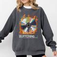 Buffering Glitched CD On Fire 2000s Nostalgia Comfort Colors Sweatshirt Pepper
