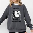 Cat With Coffee On Computer Go Away I'm Introverting Comfort Colors Sweatshirt Pepper