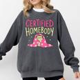 Certified Homebody Trendy Frog Introvert Comfort Colors Sweatshirt Pepper