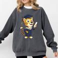 Cheetah Graduation Cute Kindergarten Elementary High School Comfort Colors Sweatshirt Pepper