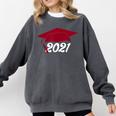 Class Of 2021 Burgundy Regalia Graduation Comfort Colors Sweatshirt Pepper