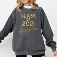 CLASS Of 2021 Gold Bokeh Confetti Fun Graduation Comfort Colors Sweatshirt Pepper