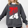 Class Of 2024 High School Senior Graduation Red Sports Style Comfort Colors Sweatshirt Pepper