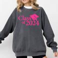 Class Of 2024 Pink For Girls And Women Graduation Comfort Colors Sweatshirt Pepper