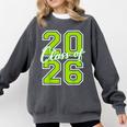 Class Of 2026 Graduation Varsity Lime Green Letters Comfort Colors Sweatshirt Pepper