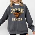 Class Of 2026 Highland Cow Senior Graduation School Pride Comfort Colors Sweatshirt Pepper