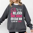 Class Of 2032 She Believed She Could Kids Graduation T-Shirt Comfort Colors Sweatshirt Pepper