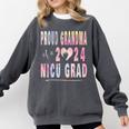Colorful Proud Grandma 2024 NICU Graduate Baby Graduation Comfort Colors Sweatshirt Pepper