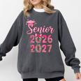 Coquette Pink Bow Flowers Senior 2026 2027 Graduation Comfort Colors Sweatshirt Pepper