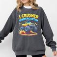 I Crushed Kindergarten Monster Truck Graduation Boys Kids Comfort Colors Sweatshirt Pepper