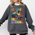 I Crushed Pre-K Monster Truck Graduation Preschool Grad 2025 Comfort Colors Sweatshirt Pepper