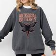 Cryptid Cryptozoology Mothman Introvert -Adults Butterfly Small Crew Neck Classic Fit Short Sleeve Polyester 100 Printed Blended Fabric Comfort Colors Sweatshirt Pepper