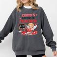 Cupid's Favorite Math Teacher Valentine Reading Book Women Comfort Colors Sweatshirt Pepper