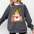 Cute Beanie Ghost Bookworm Cozy Book Reading Halloween Comfort Colors Sweatshirt Pepper Cute Beanie Ghost Bookworm Cozy Book Reading Halloween Comfort Colors Sweatshirt Pepper