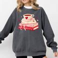 Cute Books And Coffee Crochet Valentines Day Tee For Couples Comfort Colors Sweatshirt Pepper
