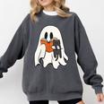 Cute Ghost Cat Reading Book Spooky Season Halloween Costume Comfort Colors Sweatshirt Pepper