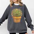 Cute Golden Barrel Cactus Introvert Distressed Comfort Colors Sweatshirt Pepper Cute Golden Barrel Cactus Introvert Distressed Comfort Colors Sweatshirt Pepper