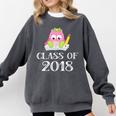 Cute Pink School Owl Class Of 2018 Graduation Comfort Colors Sweatshirt Pepper