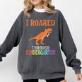 Dinosaur Graduation I Roared Through Kindergarten T-Shirt Comfort Colors Sweatshirt Pepper