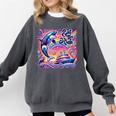 EAT THE RICH 90S NOSTALGIA WHALE ORCA YAHCT RETRO Comfort Colors Sweatshirt Pepper EAT THE RICH 90S NOSTALGIA WHALE ORCA YAHCT RETRO Comfort Colors Sweatshirt Pepper