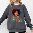 Education Is Freedom History Girl Women Book Lover Comfort Colors Sweatshirt Pepper