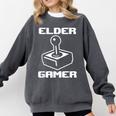 Elder Gamer Retro Video Game Nostalgia Old Gamer Comfort Colors Sweatshirt Pepper
