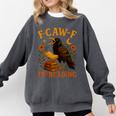 F CAW F Crow I'm Reading Book Lover Fall Comfort Colors Sweatshirt Pepper