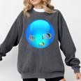 Frutiger Aero Aesthetic Tech Orb Fishes Comfort Colors Sweatshirt Pepper